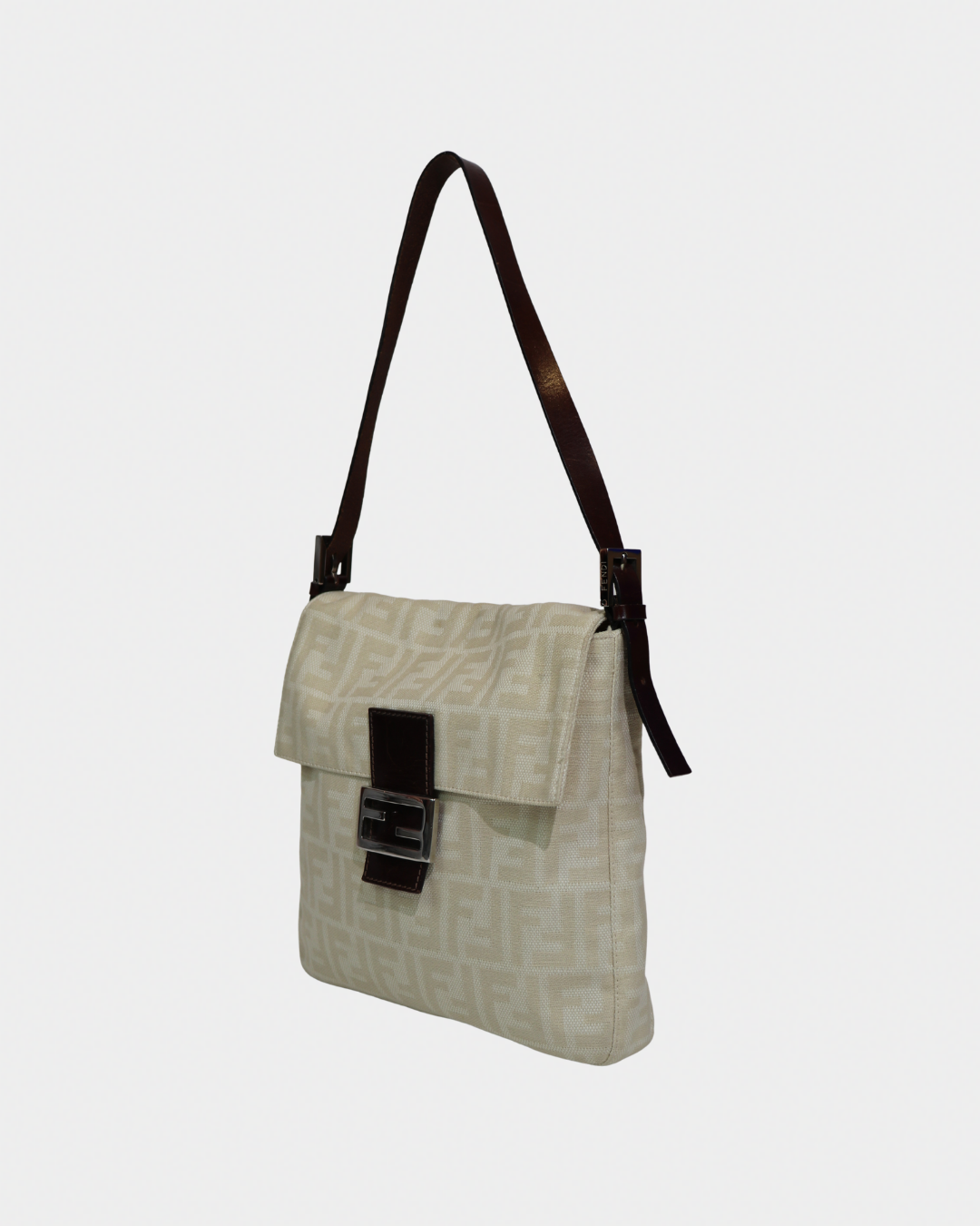Fendi Zucca Cream Mamma Style Shoulder Bag