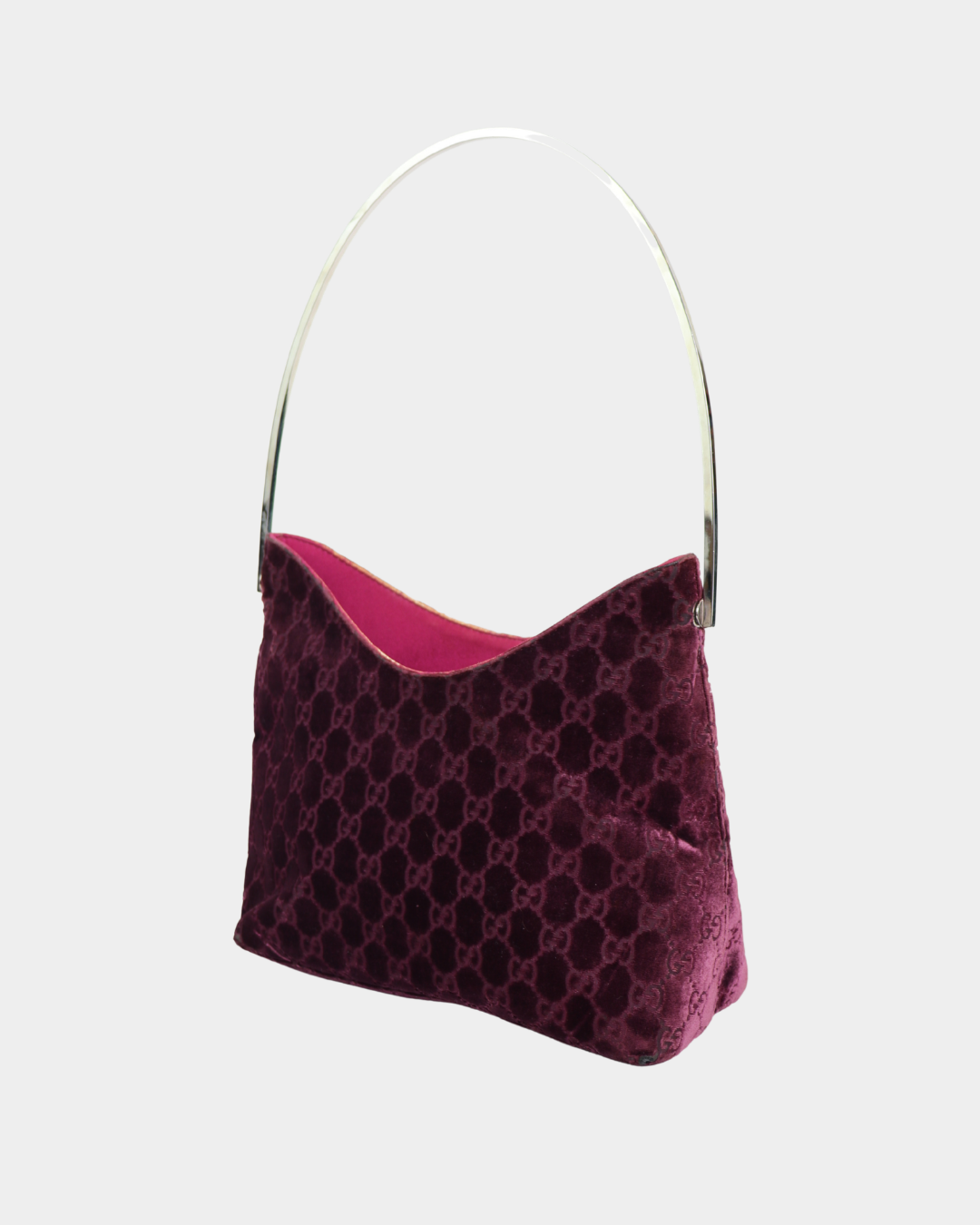F/W1997 Gucci by Tom Ford Purple Velvet GG Monogram Shoulder Bag