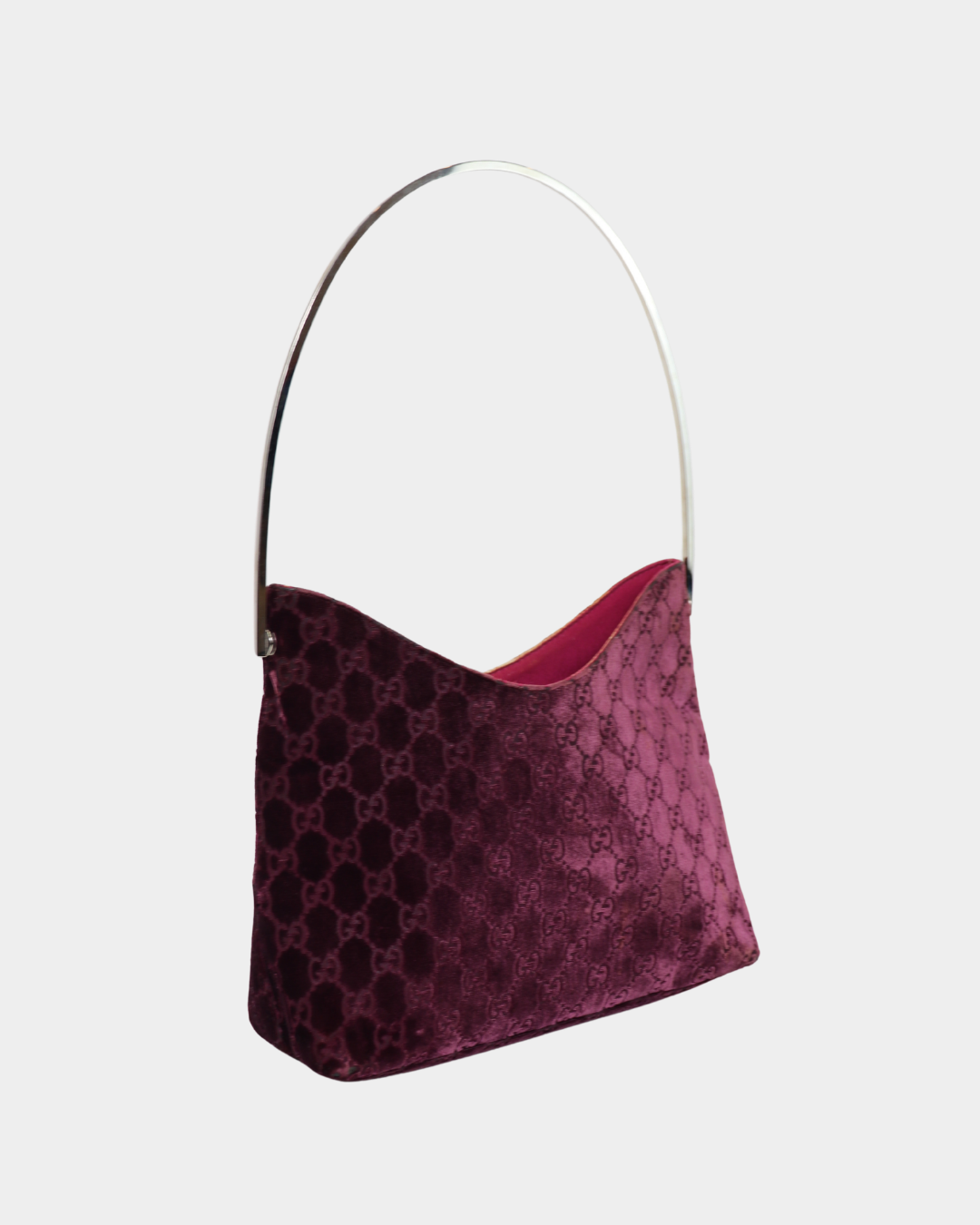 F/W1997 Gucci by Tom Ford Purple Velvet GG Monogram Shoulder Bag