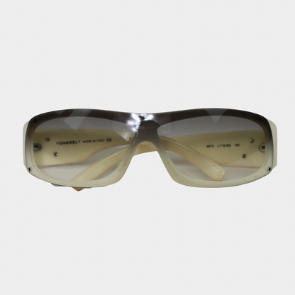 Chanel Y2K Wrap White Sunglasses