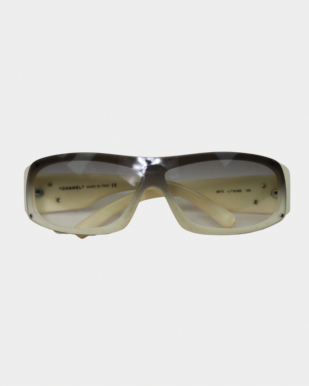 Chanel Y2K Wrap White Sunglasses