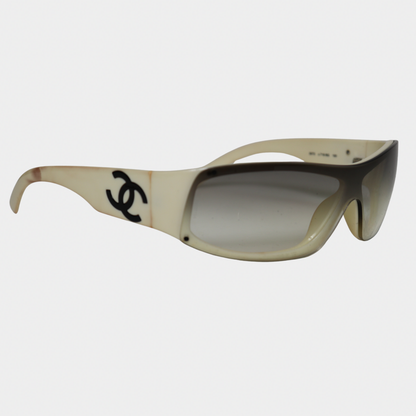 Chanel Y2K Wrap White Sunglasses