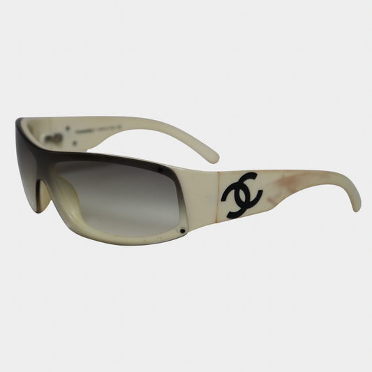 Chanel Y2K Wrap White Sunglasses