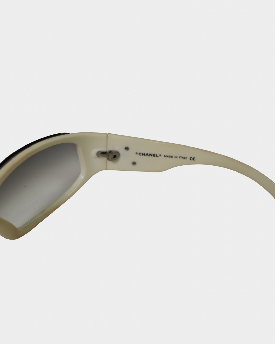 Chanel Y2K Wrap White Sunglasses