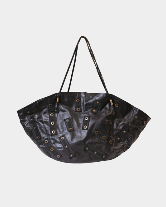 Dolce & Gabbana Black Metal Snap Tote Large