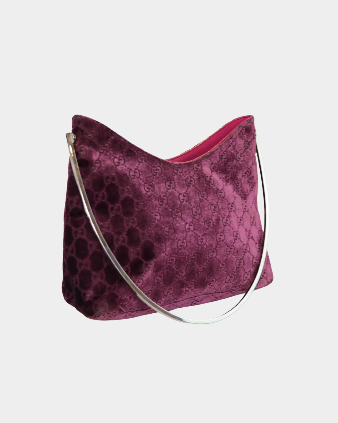 F/W1997 Gucci by Tom Ford Purple Velvet GG Monogram Shoulder Bag