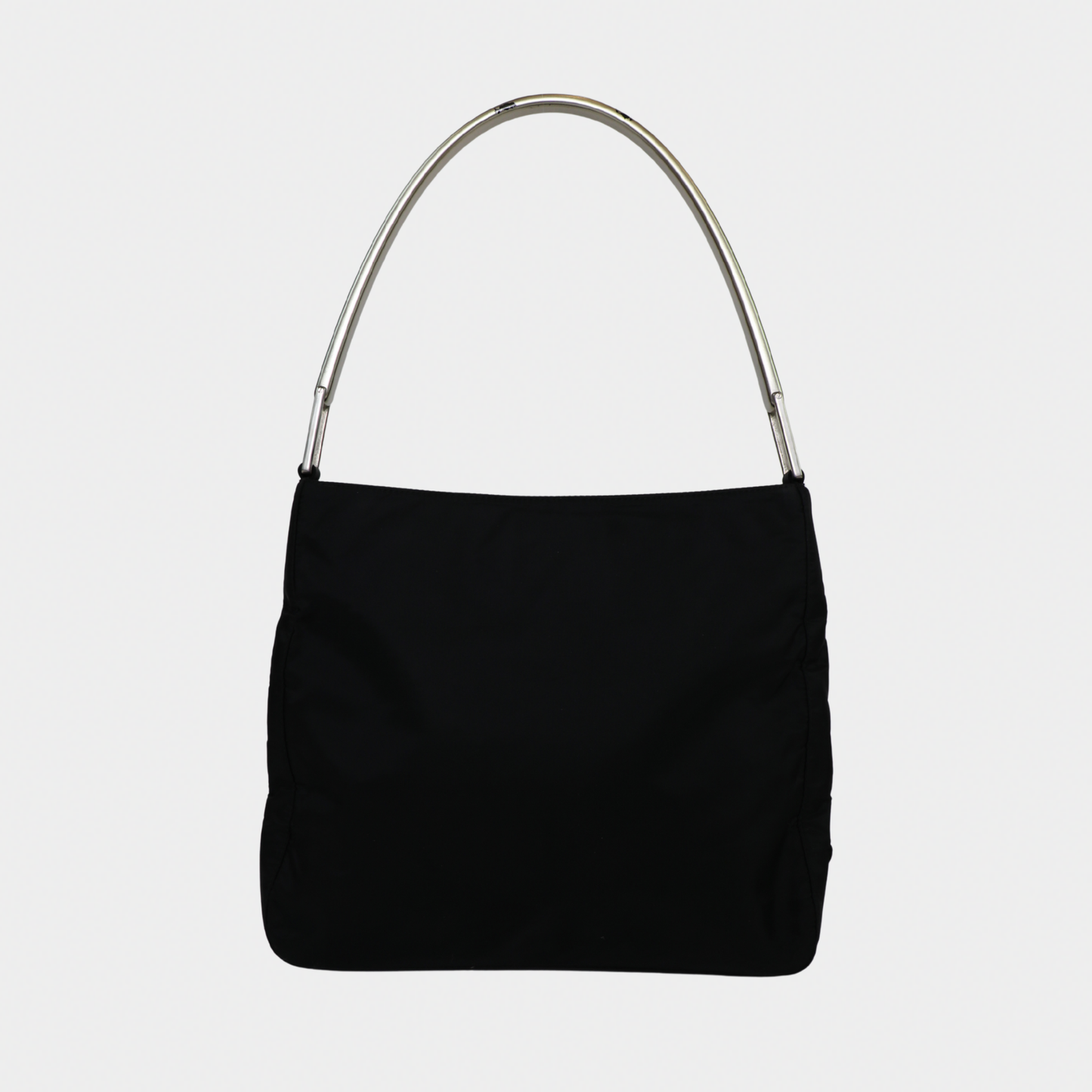 Prada Nylon Silver Acrylic Strap Shoulder Bag