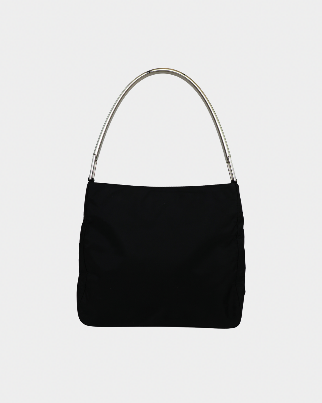 Prada Nylon Silver Acrylic Strap Shoulder Bag