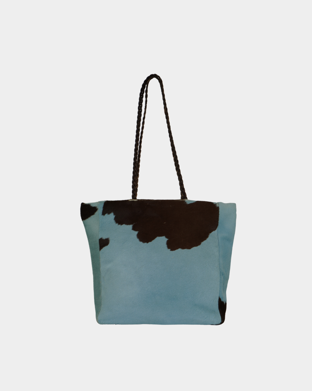 Blue Cow Print Pony Hair Bag