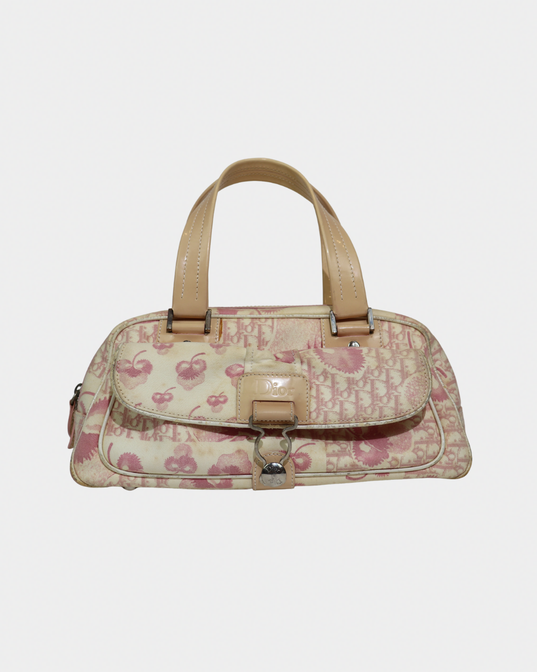 Dior Pink Cherry Diorissimo Mini Bowler Bag