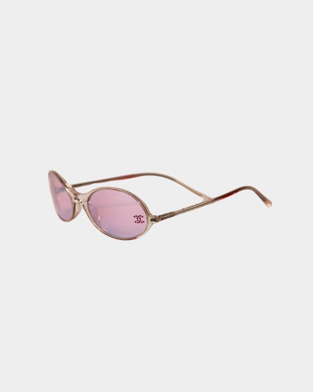 Chanel 2000s Rhinestone CC Oval Sunglasses