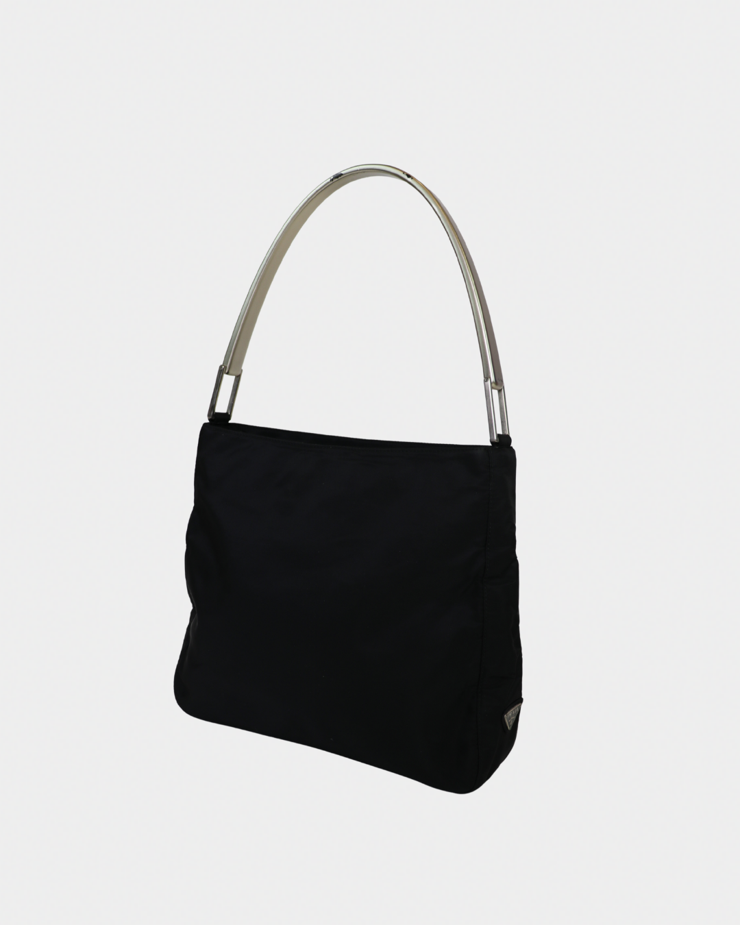 Prada Nylon Silver Acrylic Strap Shoulder Bag