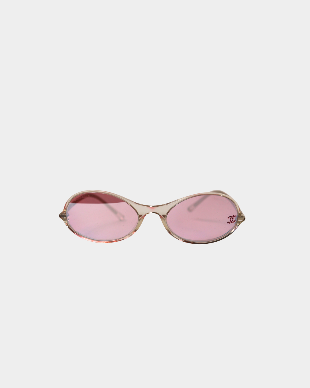 Chanel 2000s Rhinestone CC Oval Sunglasses