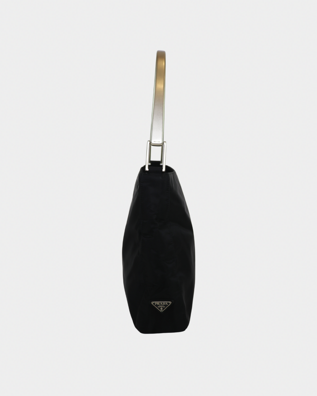 Prada Nylon Silver Acrylic Strap Shoulder Bag
