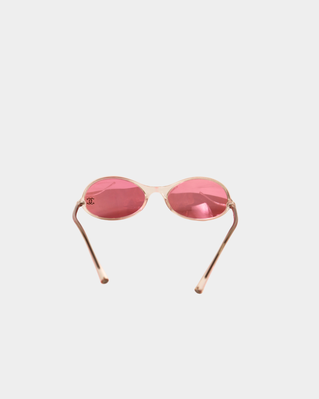 Chanel 2000s Rhinestone CC Oval Sunglasses
