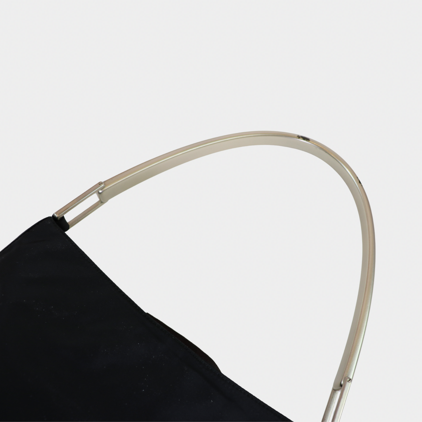 Prada Nylon Silver Acrylic Strap Shoulder Bag