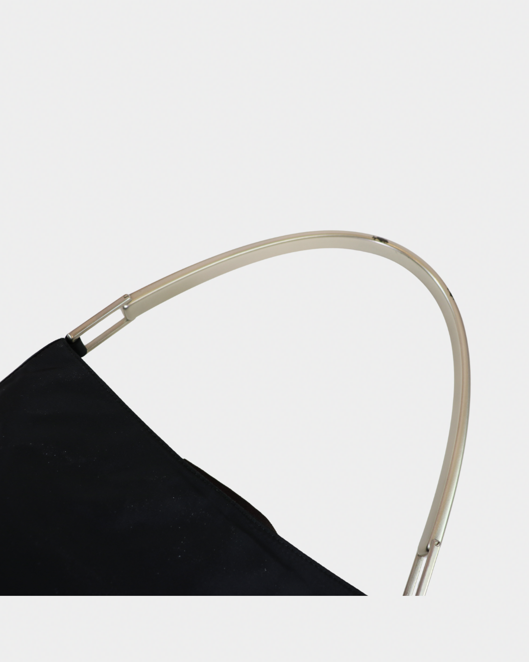 Prada Nylon Silver Acrylic Strap Shoulder Bag