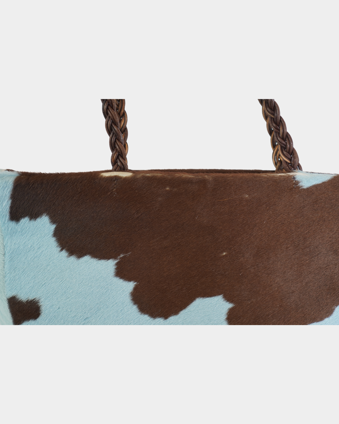 Blue Cow Print Pony Hair Bag