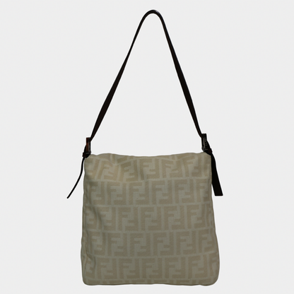 Fendi Zucca Cream Mamma Style Shoulder Bag