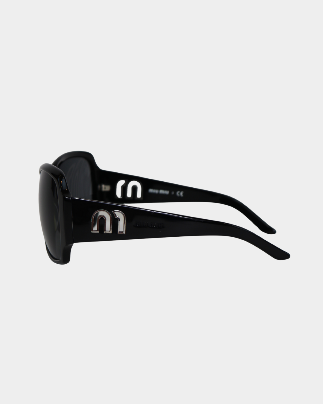Miu Miu Black Cutout Logo Sunglasses