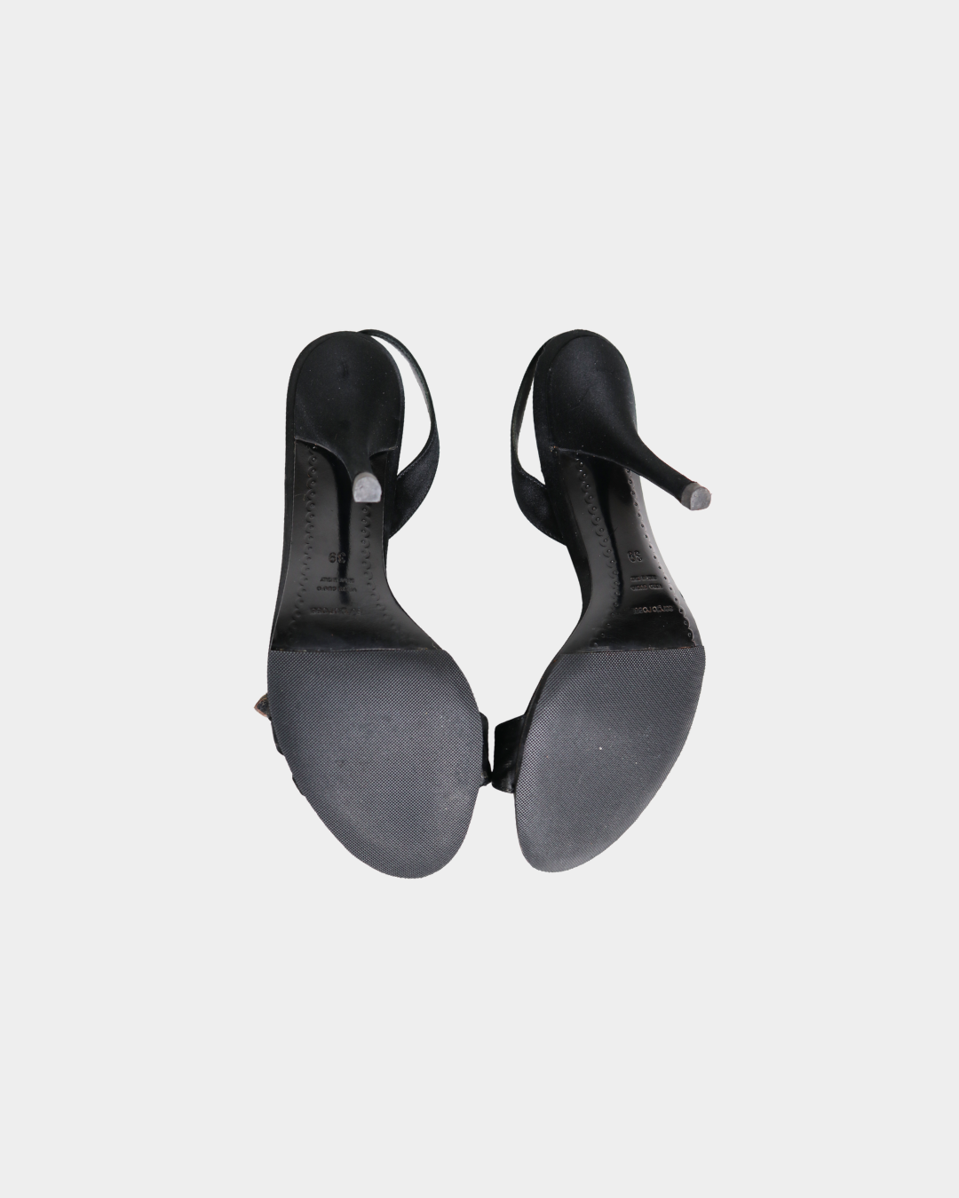 Sergio Rossi Black Flower Crystal Sling Back Heels