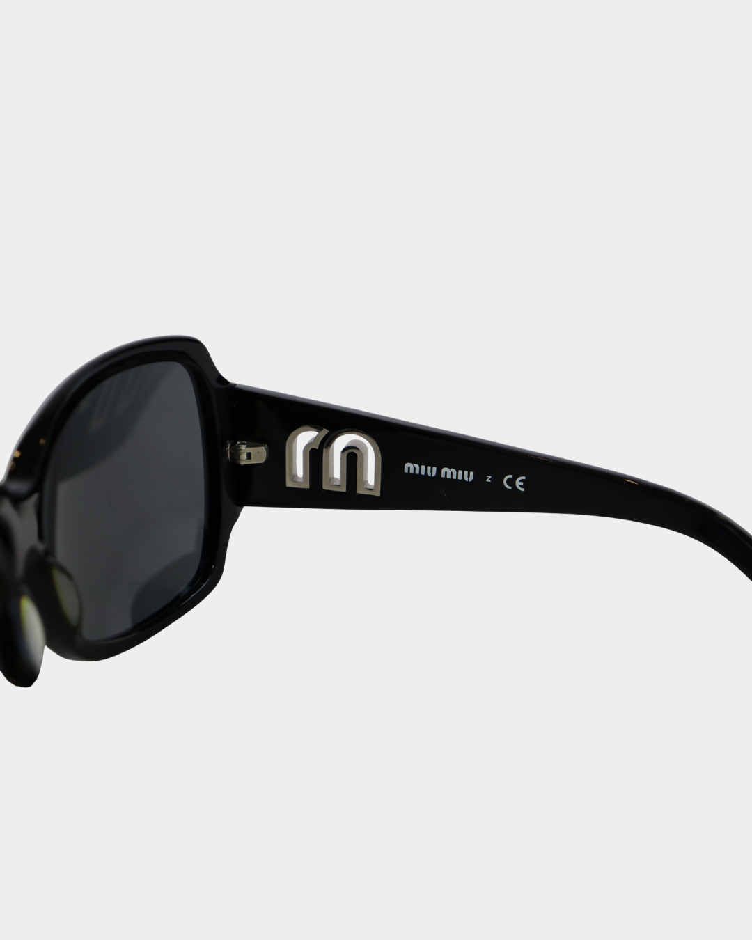 Miu Miu Black Cutout Logo Sunglasses