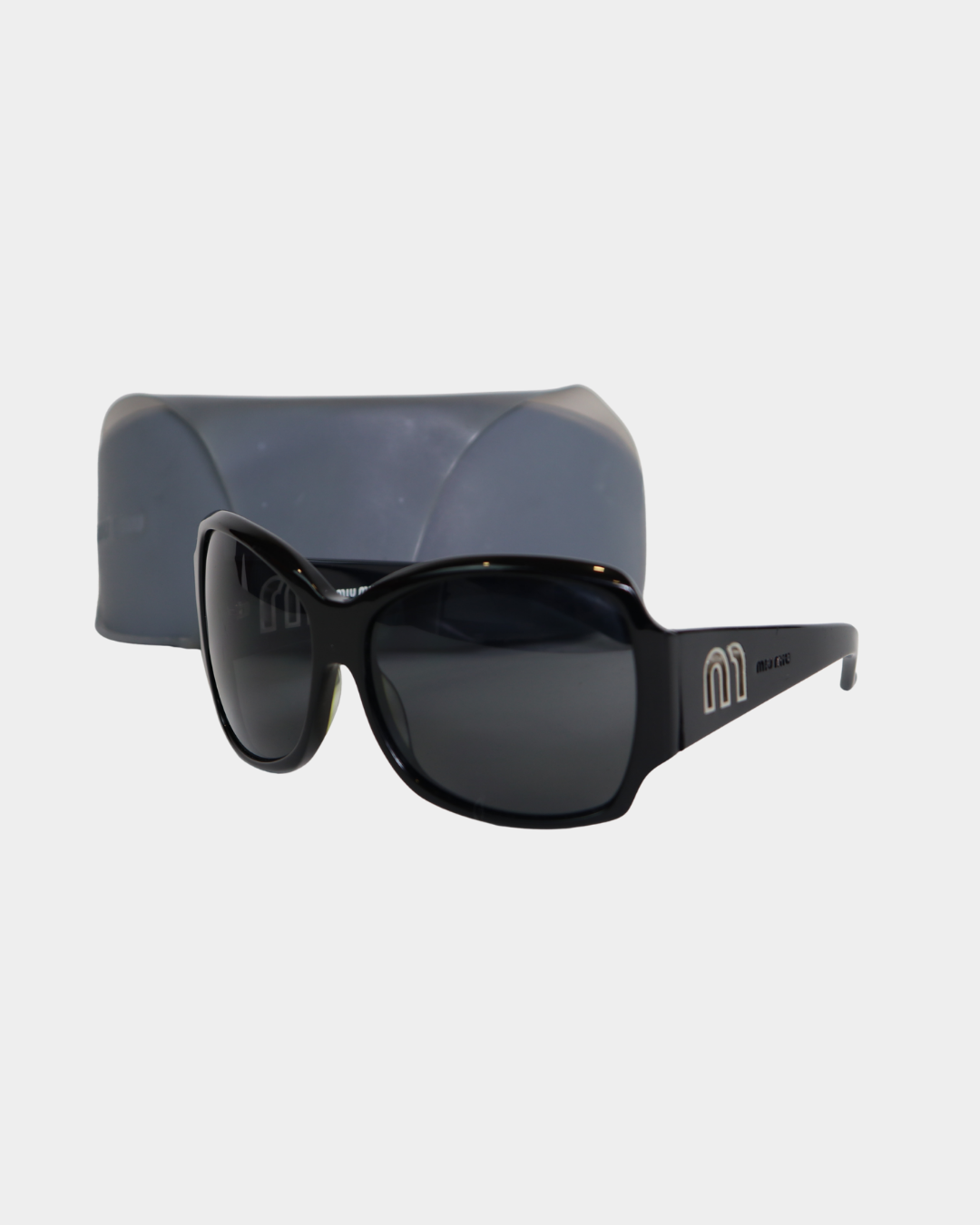 Miu Miu Black Cutout Logo Sunglasses