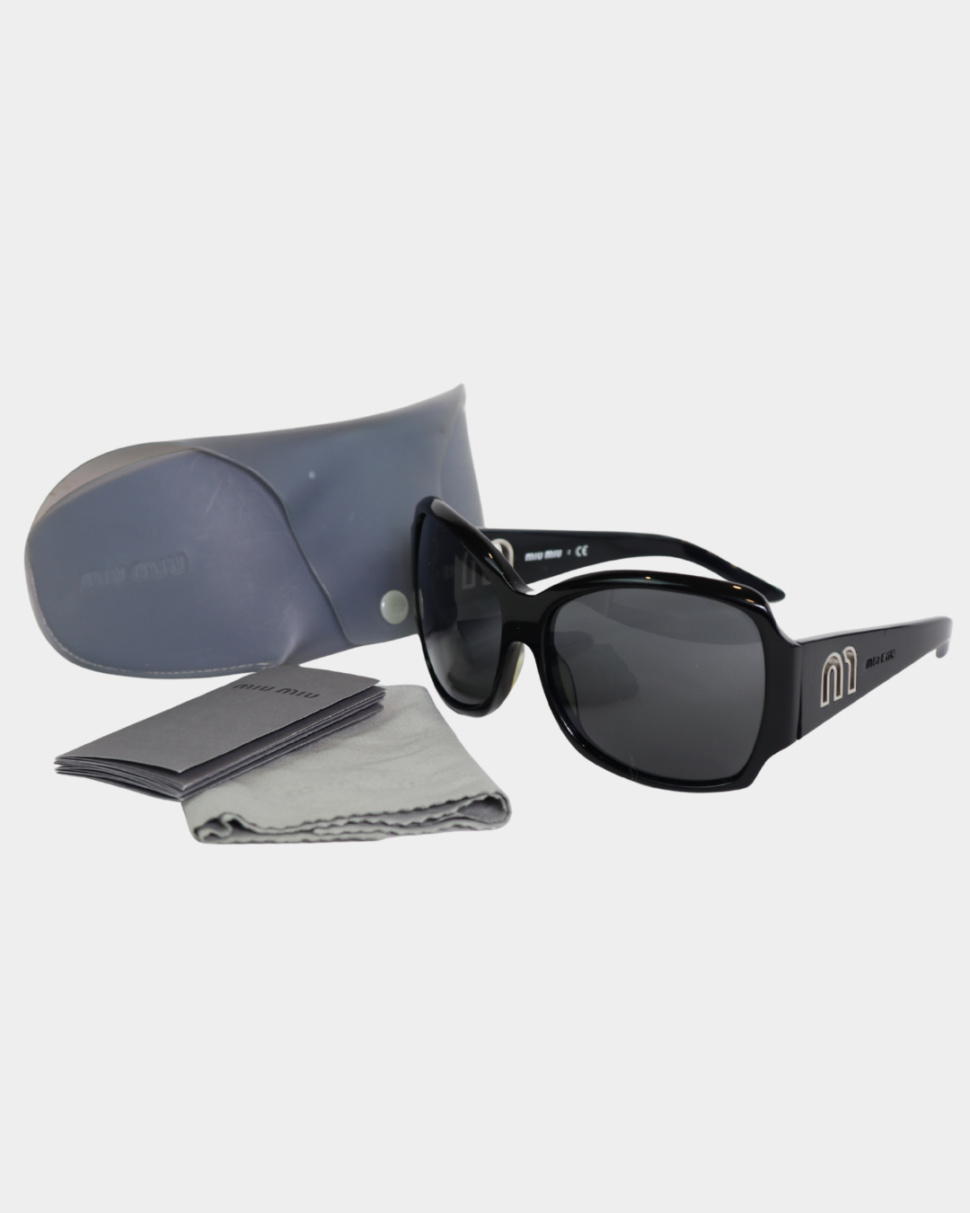 Miu Miu Black Cutout Logo Sunglasses