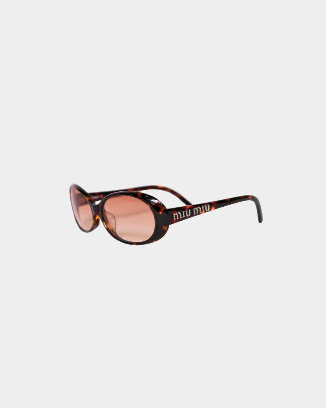 Miu Miu Tortoise Crystal Logo Sunglasses