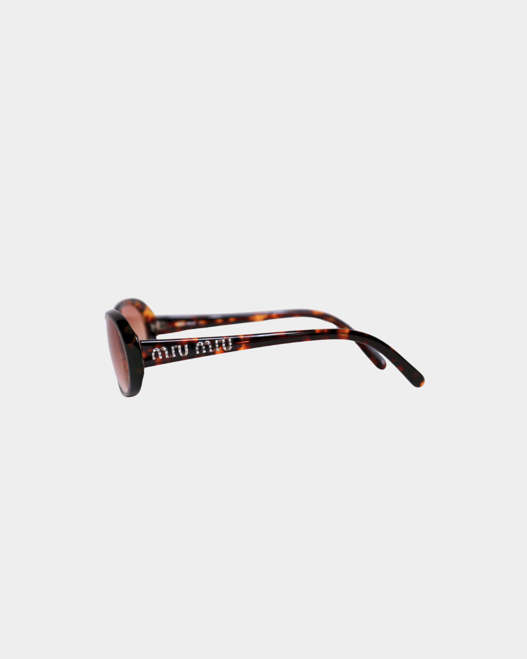 Miu Miu Tortoise Crystal Logo Sunglasses