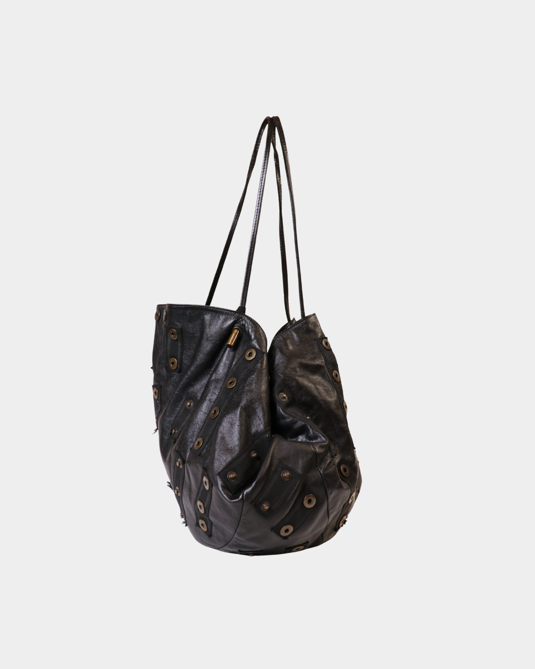 Dolce & Gabbana Black Metal Snap Tote Large