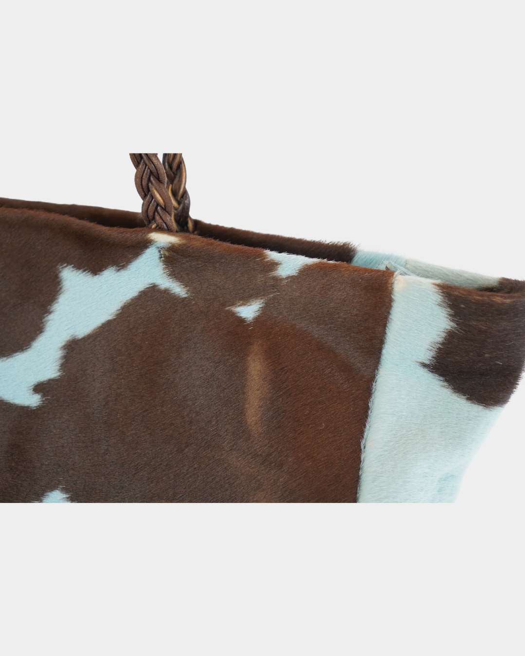 Blue Cow Print Pony Hair Bag