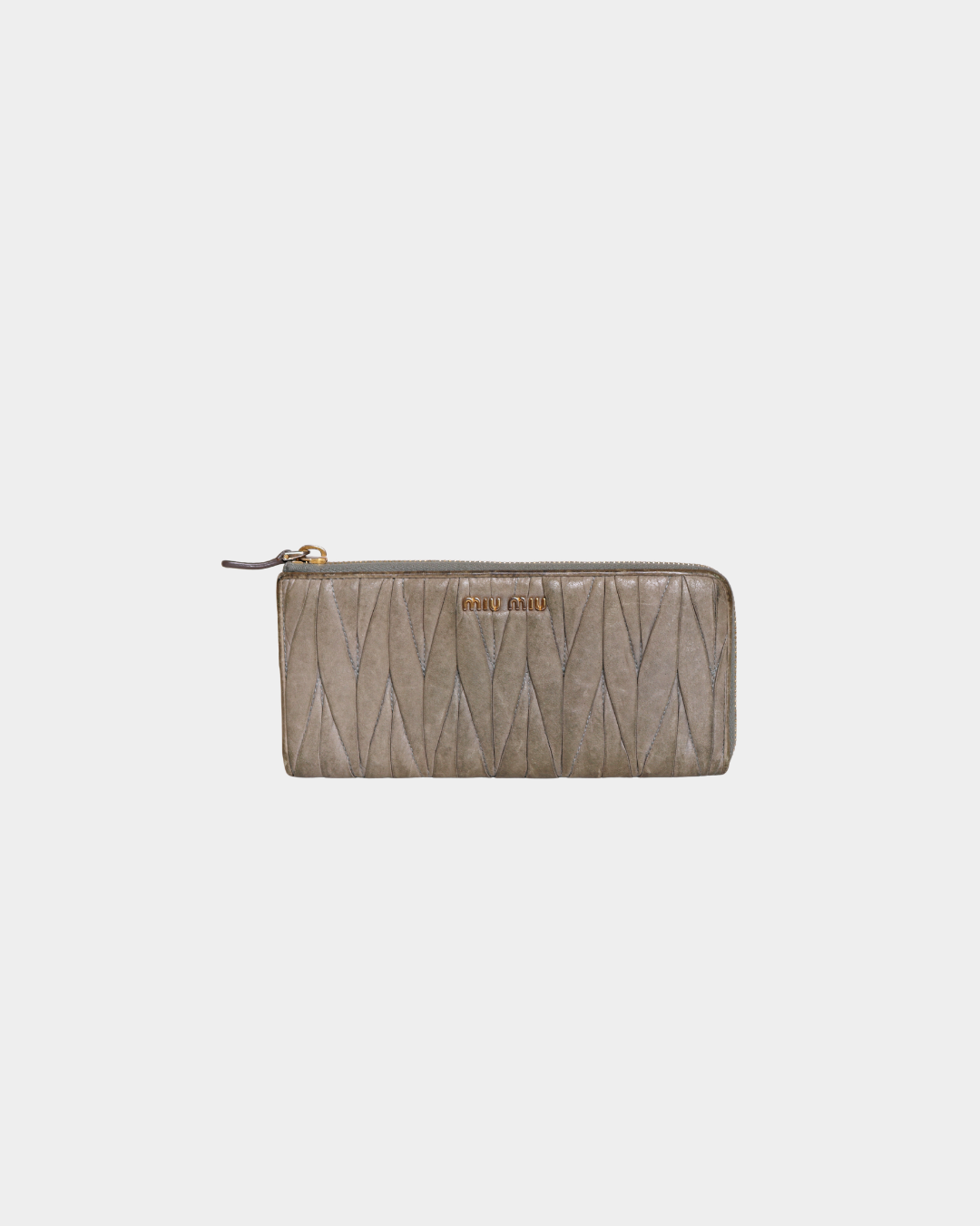 Miu Miu Grey Matlasse Long Wallet