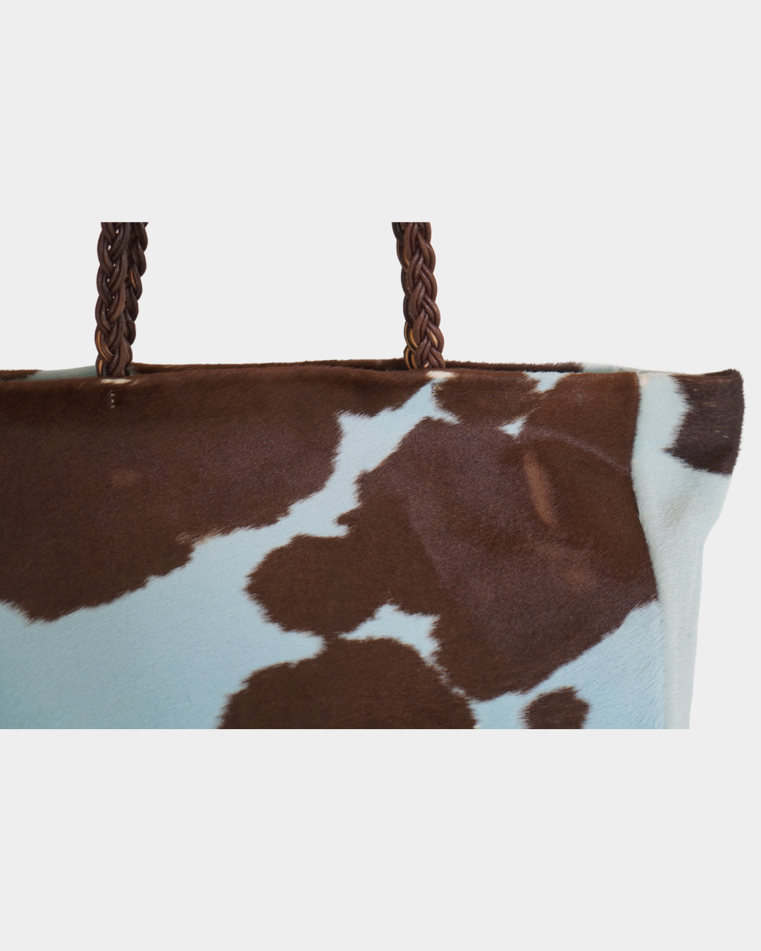 Blue Cow Print Pony Hair Bag