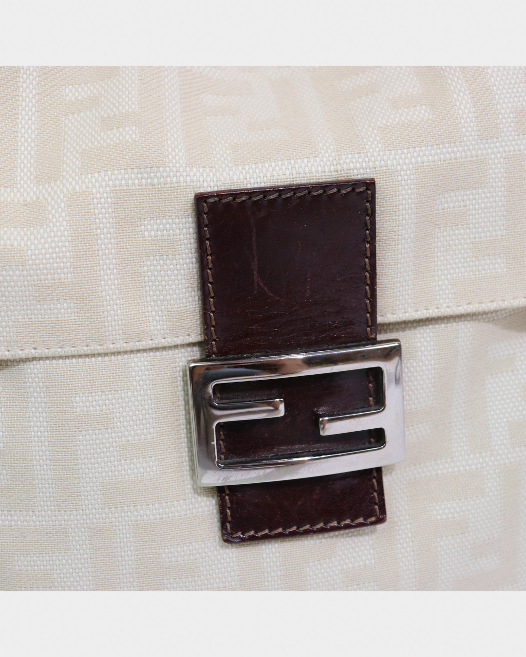 Fendi Zucca Cream Mamma Style Shoulder Bag