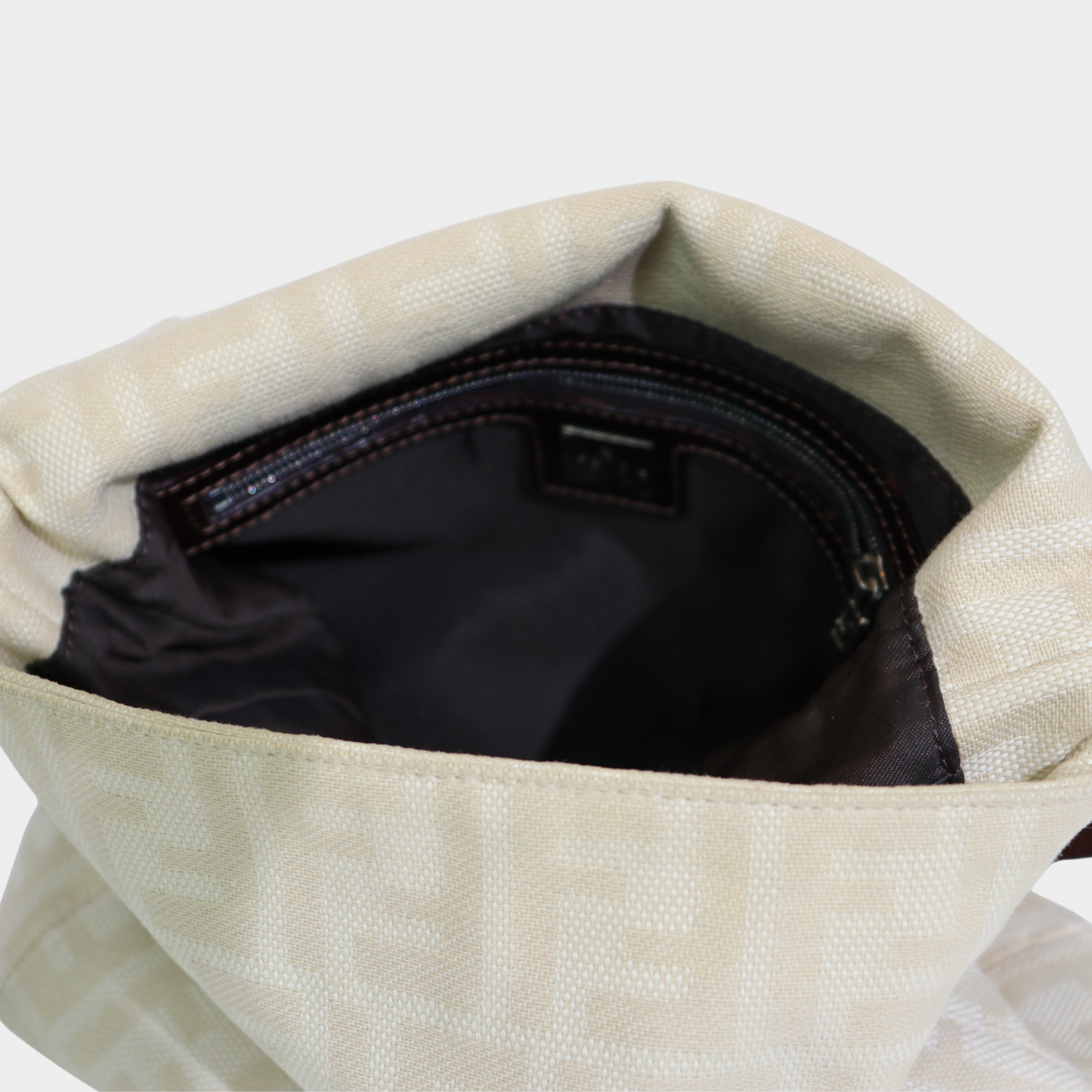 Fendi Zucca Cream Mamma Style Shoulder Bag