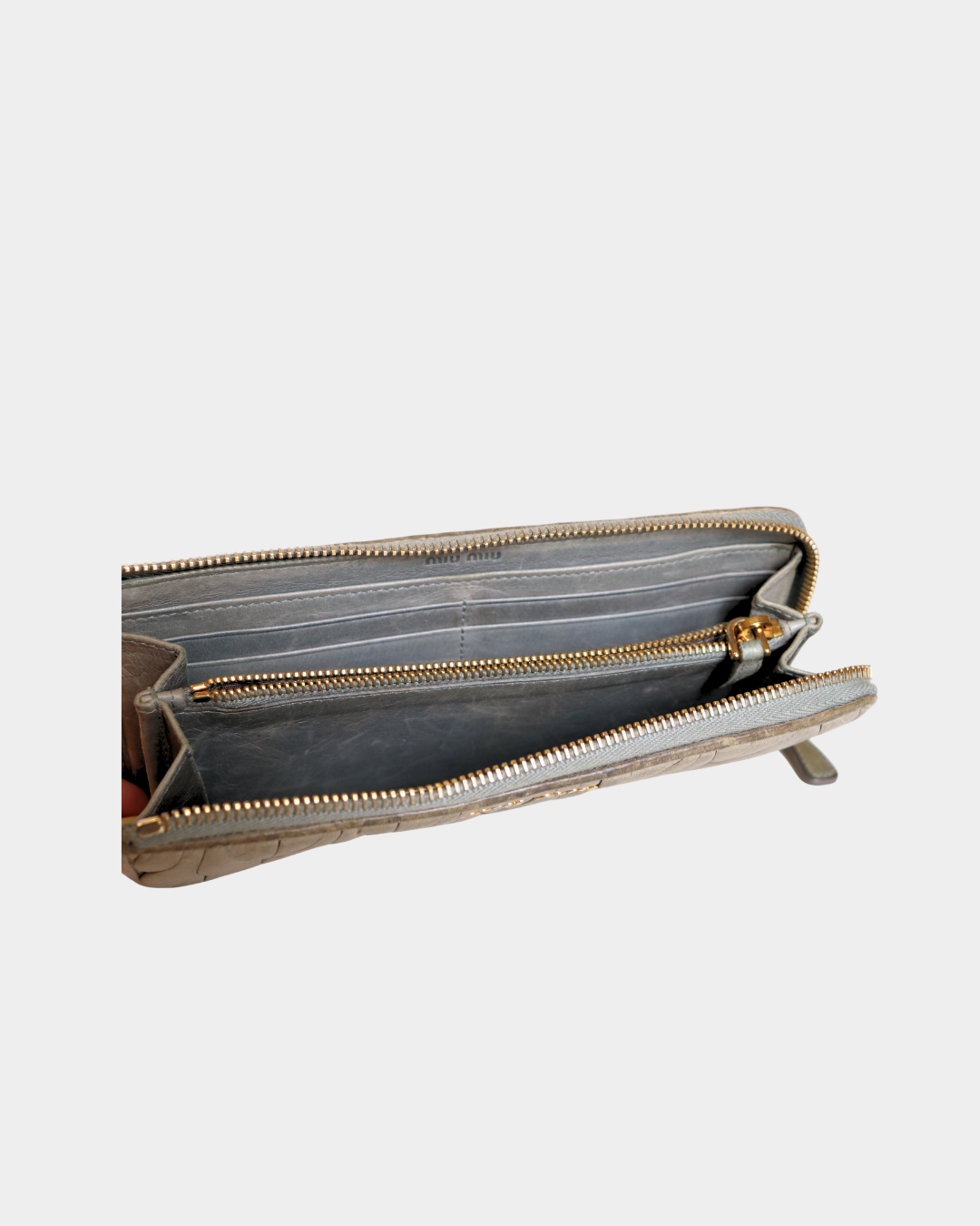 Miu Miu Grey Matlasse Long Wallet