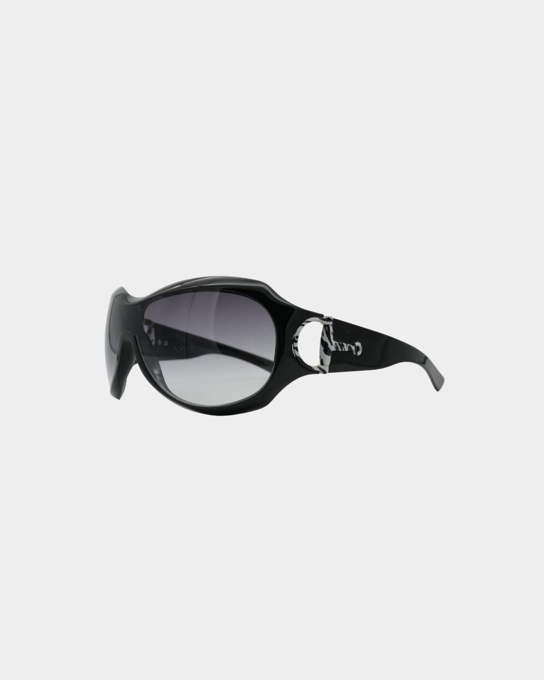 Gucci Horsebit Zebra Accent Shield Sunglasses