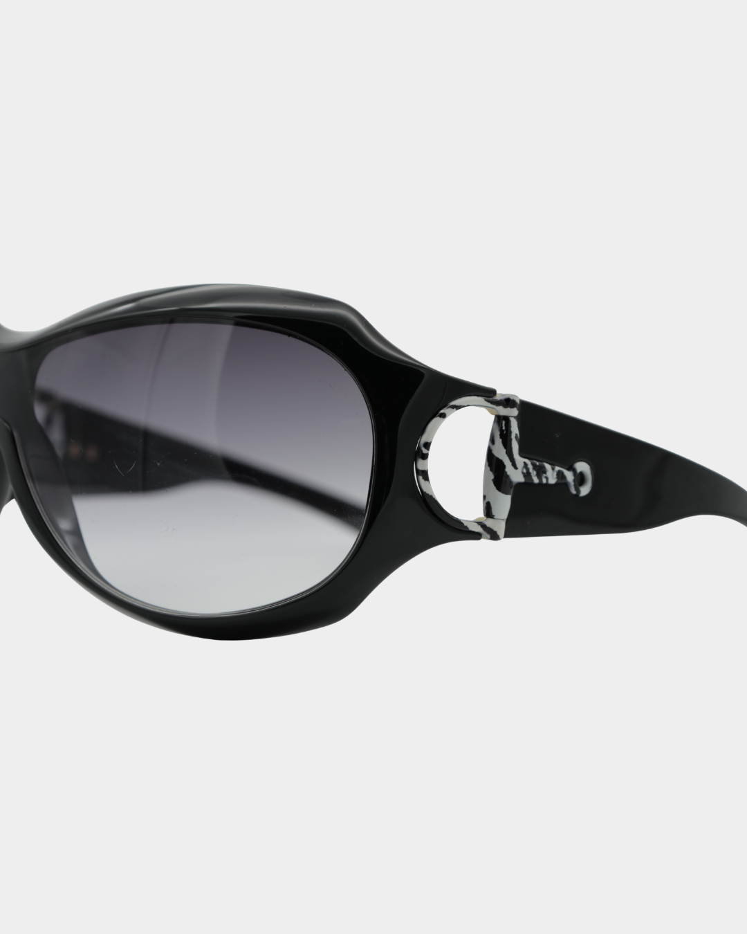 Gucci Horsebit Zebra Accent Shield Sunglasses