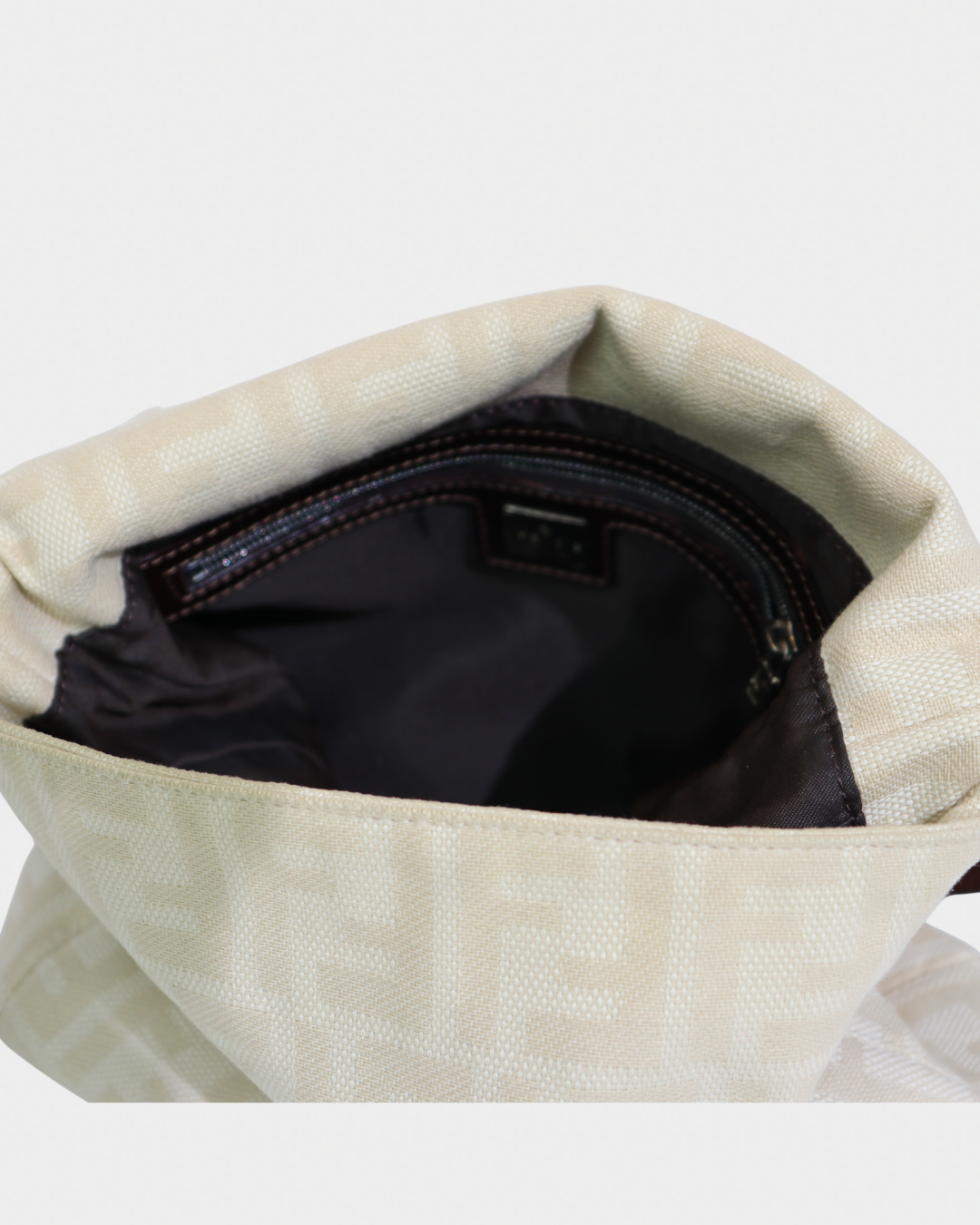 Fendi Zucca Cream Mamma Style Shoulder Bag