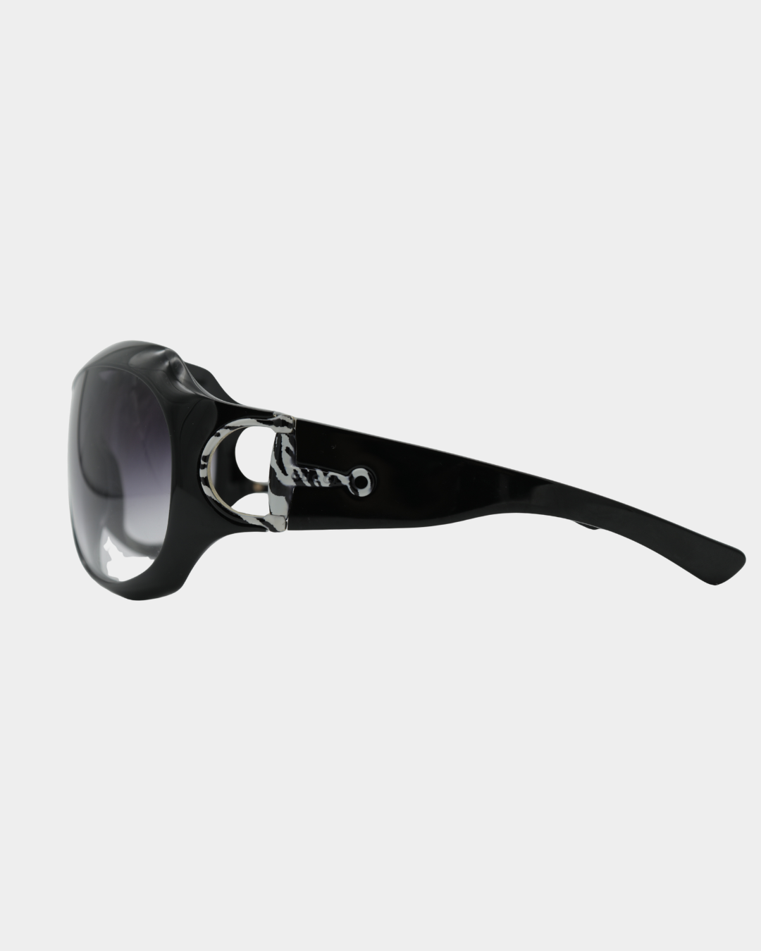 Gucci Horsebit Zebra Accent Shield Sunglasses