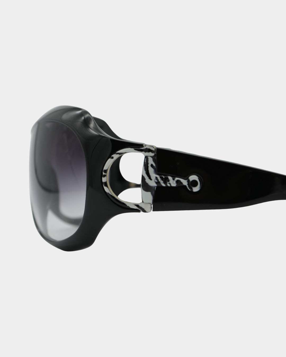 Gucci Horsebit Zebra Accent Shield Sunglasses