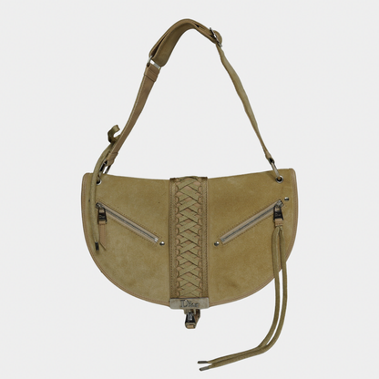 Dior Beige Suede Admit It Shoulder Bag