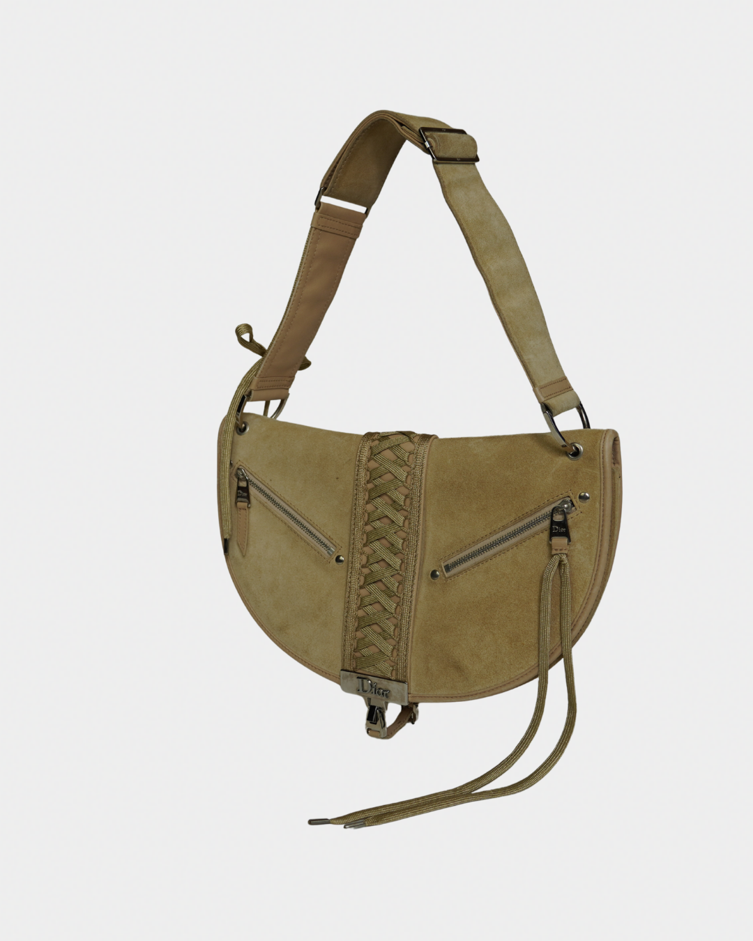 Dior Beige Suede Admit It Shoulder Bag