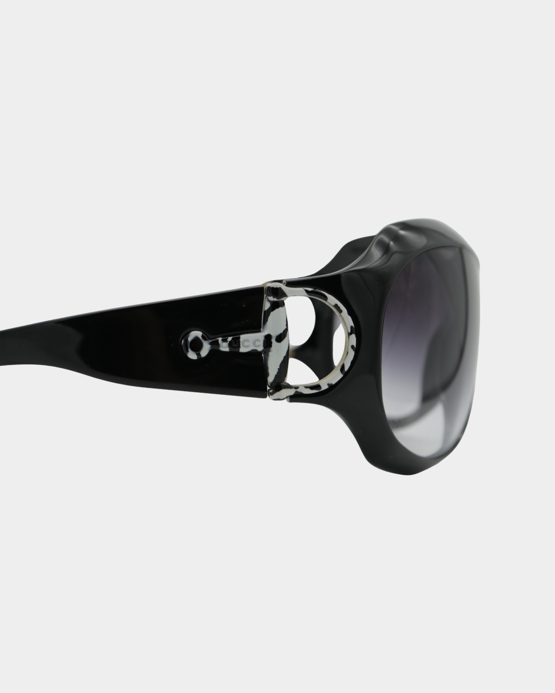 Gucci Horsebit Zebra Accent Shield Sunglasses