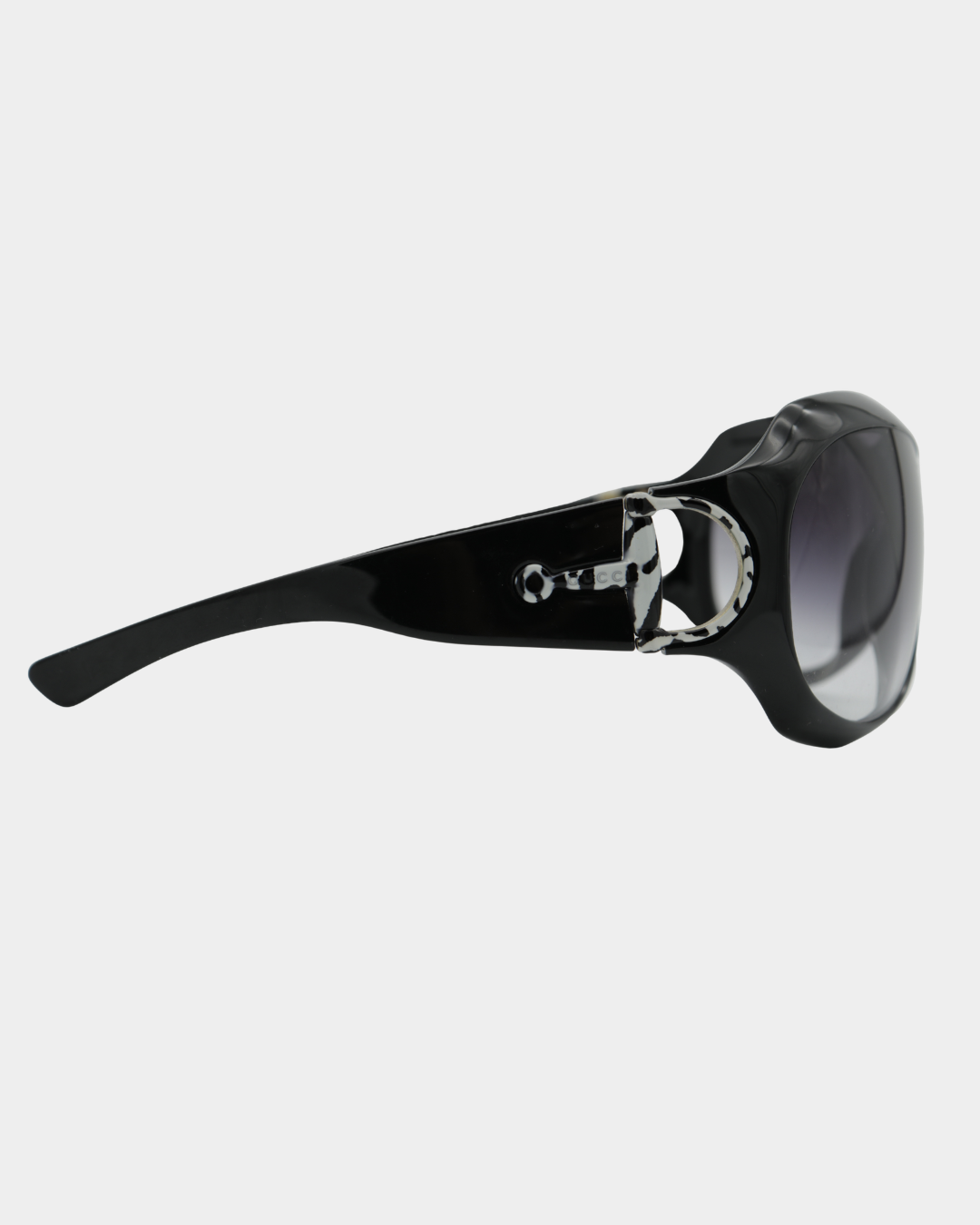 Gucci Horsebit Zebra Accent Shield Sunglasses