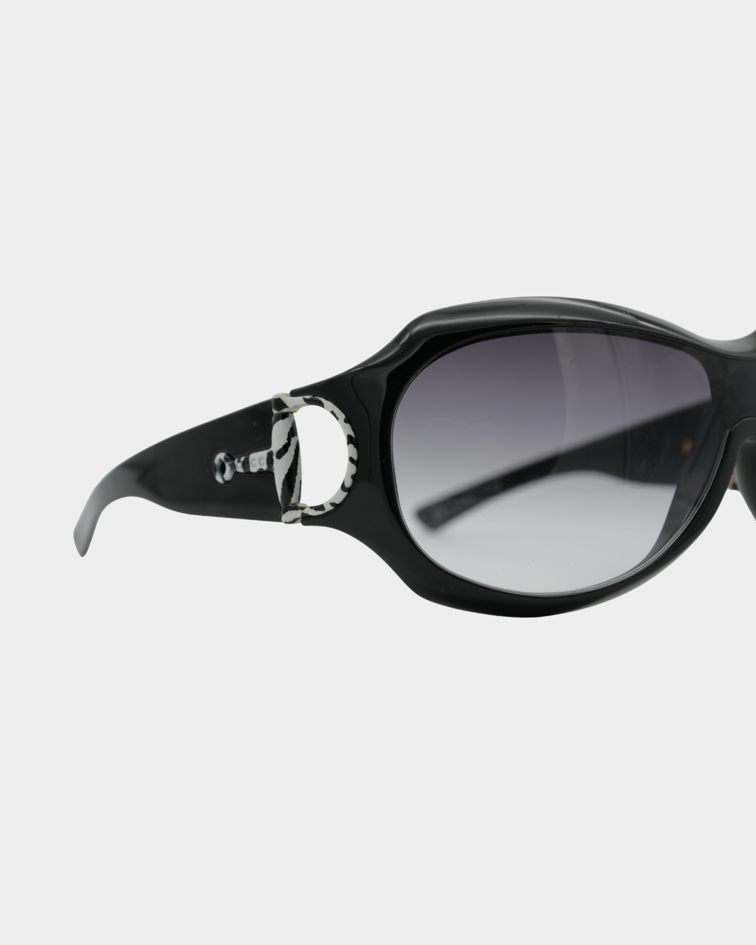 Gucci Horsebit Zebra Accent Shield Sunglasses