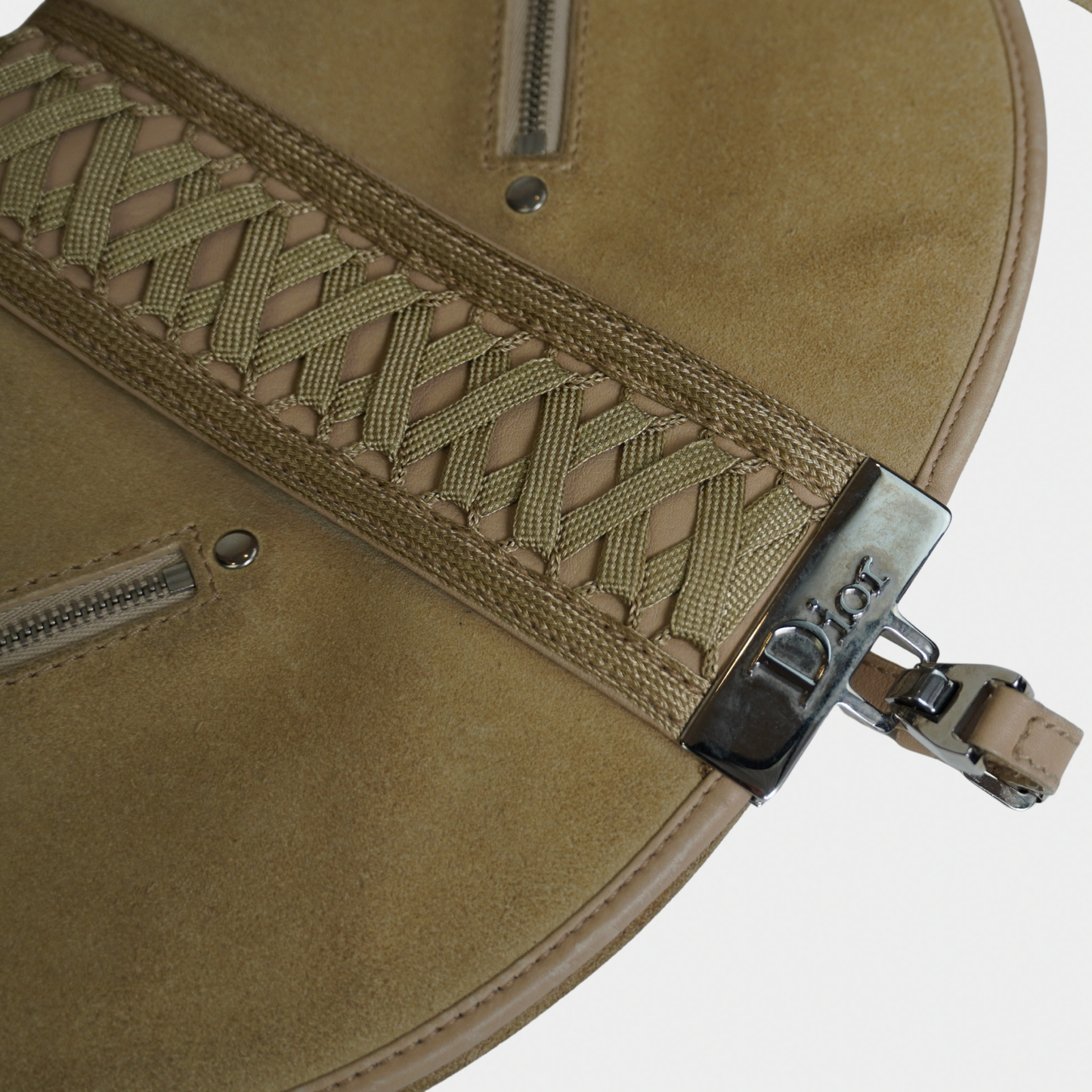 Dior Beige Suede Admit It Shoulder Bag