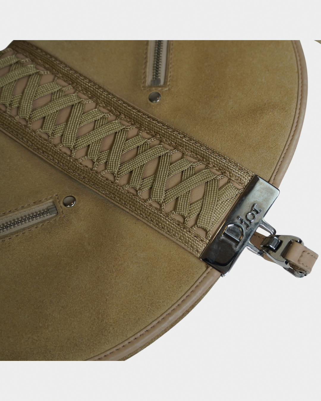Dior Beige Suede Admit It Shoulder Bag