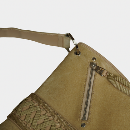 Dior Beige Suede Admit It Shoulder Bag
